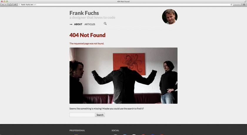 404 on frank-fuchs.net screenshot